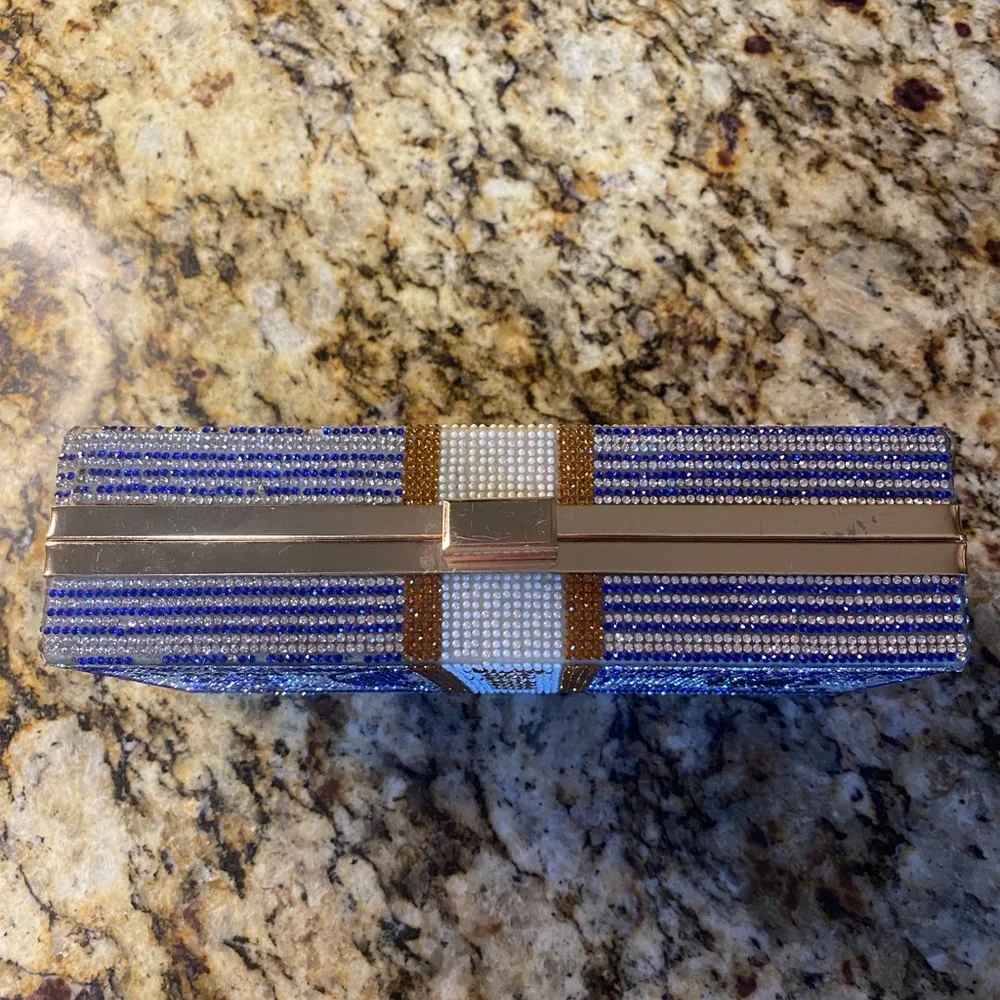 Luxury Beaded Money Clip in Blue and Gold